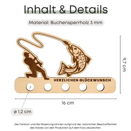 ZUKLA® Small Packaging for Money Gifts - Gift for Anglers - Money Gift Packaging Wood - An Original Idea to Give Money - Gift Voucher