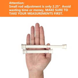 KXLife 2 Pack Smallest Spring Tension Curtain Rod for Narrow Window, Cupboard Dividers (White, 5 to 7.5 Inch)