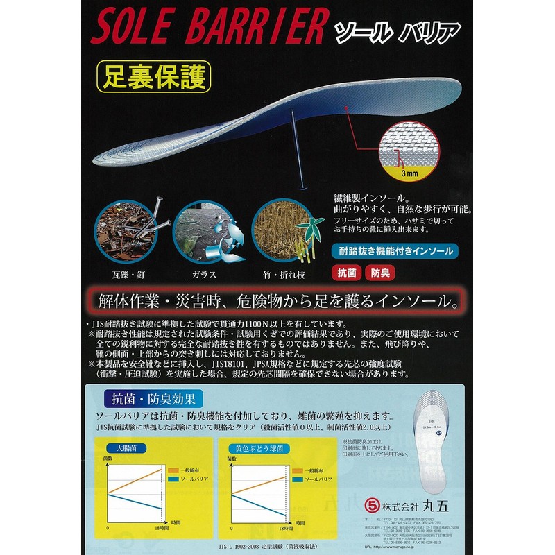 Marugo SB01-WH-M Sole Barrier #01 White M Footbed