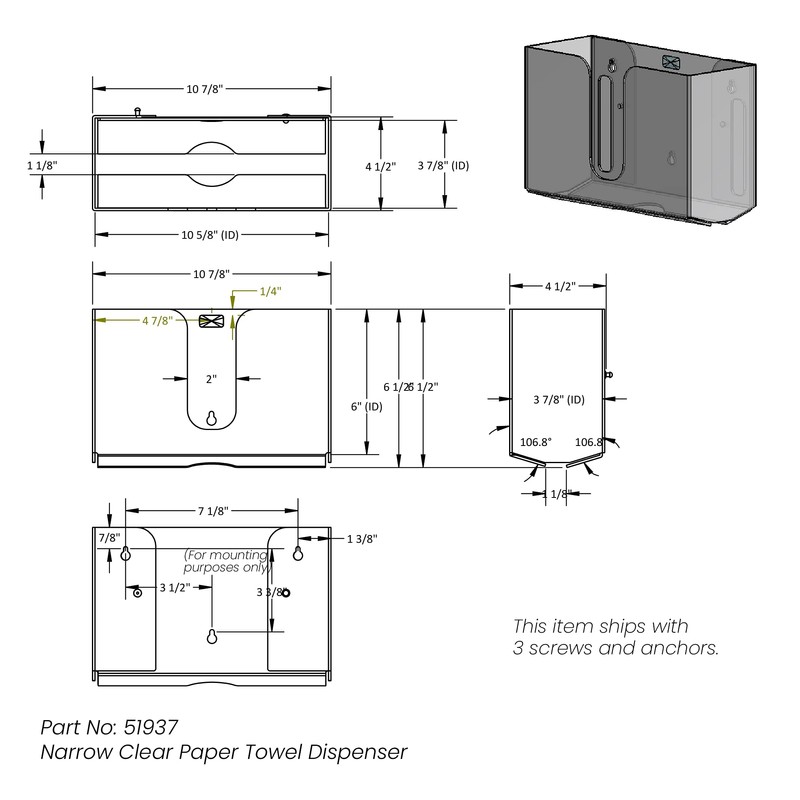 TrippNT 51937 Small Dual Dispensing Paper Towel Holder with 150