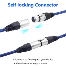 LANMINGLEL Short 3 Pin Metal Microphone Cable XLR Male to Female Heavy Duty Balanced Nylon Braided Cord Compatible Speakers,Microphones,Stage Lighting and More(0.5M)