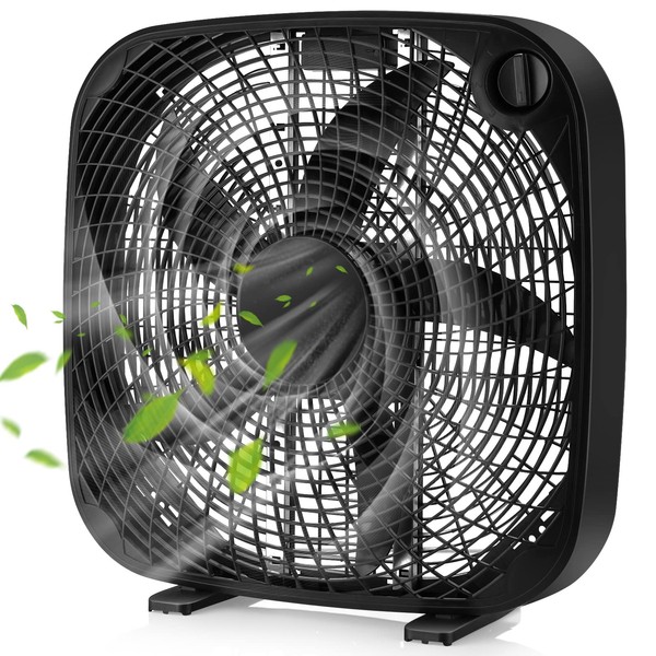 Tangkula 3-Speed Box Fan, 20 inch Floor Fan for Full-Force