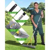 Thatch Rake,Dual-Sided Lawn Dethatcher with Stainless Steel Tines Efficient Thatching