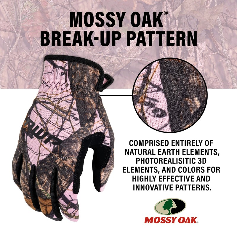 AWP Mossy Oak Camouflage Performance Utility Work Gloves for Women,