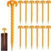 12 Pack 7.9 Inch Canopy Stakes Tent Pegs, Screw Spiral