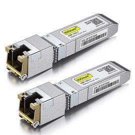 10Gtek [2 Pack 1.25/2.5/5/10GBase-T SFP+ RJ-45 CAT.6a Copper Transceiver, up to 30 meters, Compatible with Cisco SFP-10G-T-S, Ubiquiti UniFi UF-RJ45-10G, Fortinet, Netgear, D-Link and More