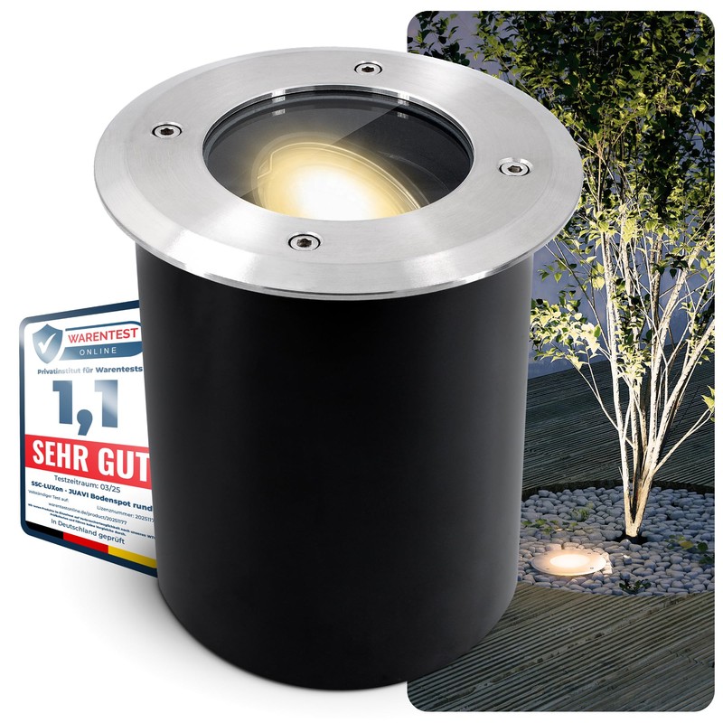 Juavi Pivoting Recessed Floor Spotlight with LED GU10