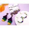 NLCAC Mardi Gras Earrings Set Fleur De Lis Mask Stud