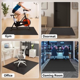 Gaming Chair Mat for Hardwood Floor, 36 x 60 Inch Computer Desk Chair Mat, Black Plastic Floor Protectors for Chairs, Heavy Duty Wood Tile Floor Mats for Home & Office