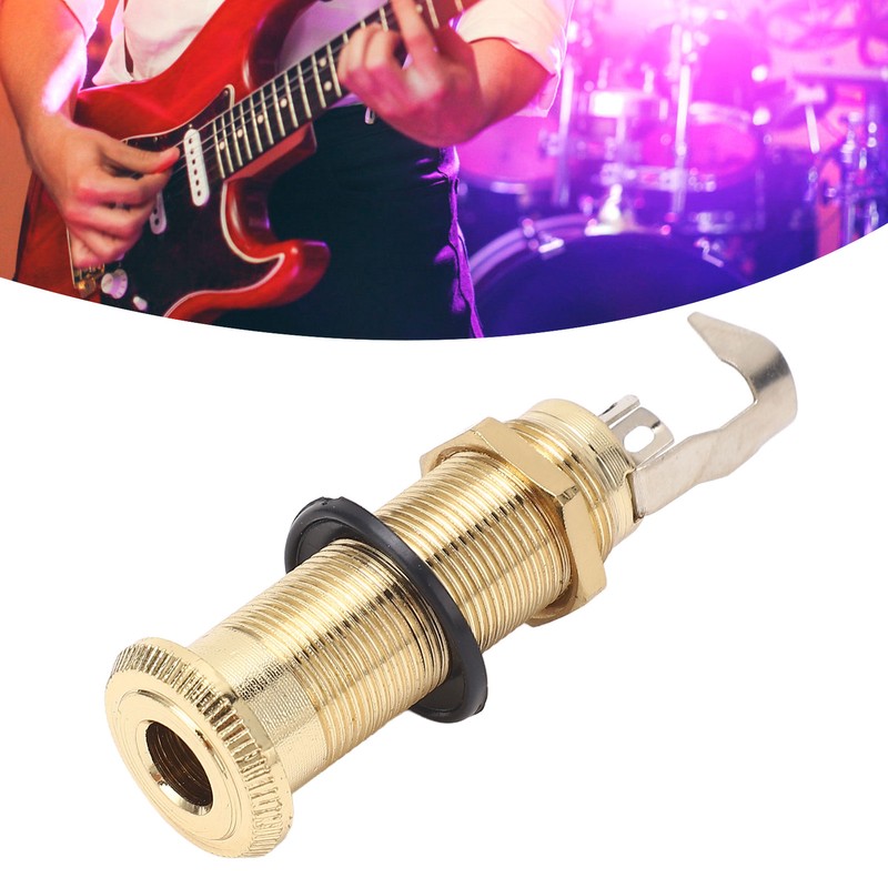 Guitar End Pin Jack Socket Threaded Metal 6.35mm for Bass