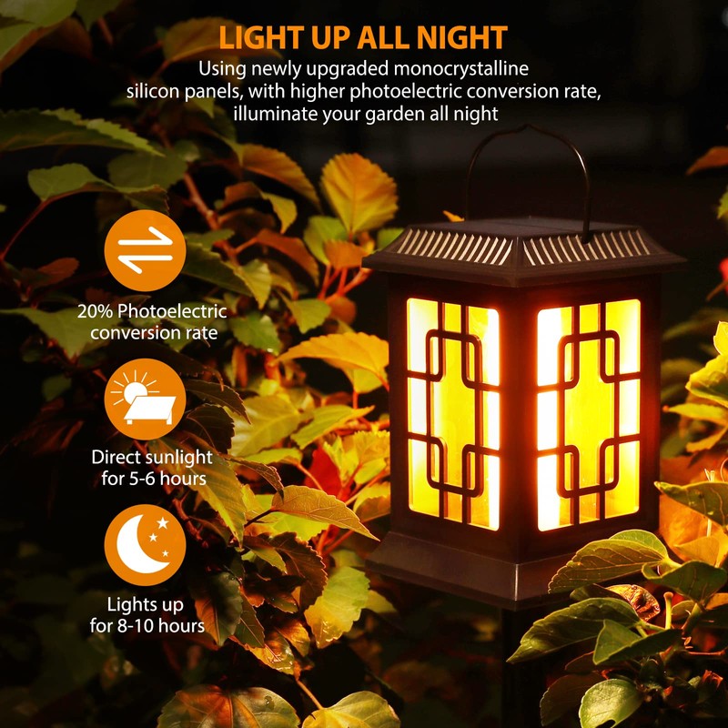 Viitech Solar Lights Garden Outdoor, IP65 Waterproof Solar Flame Light