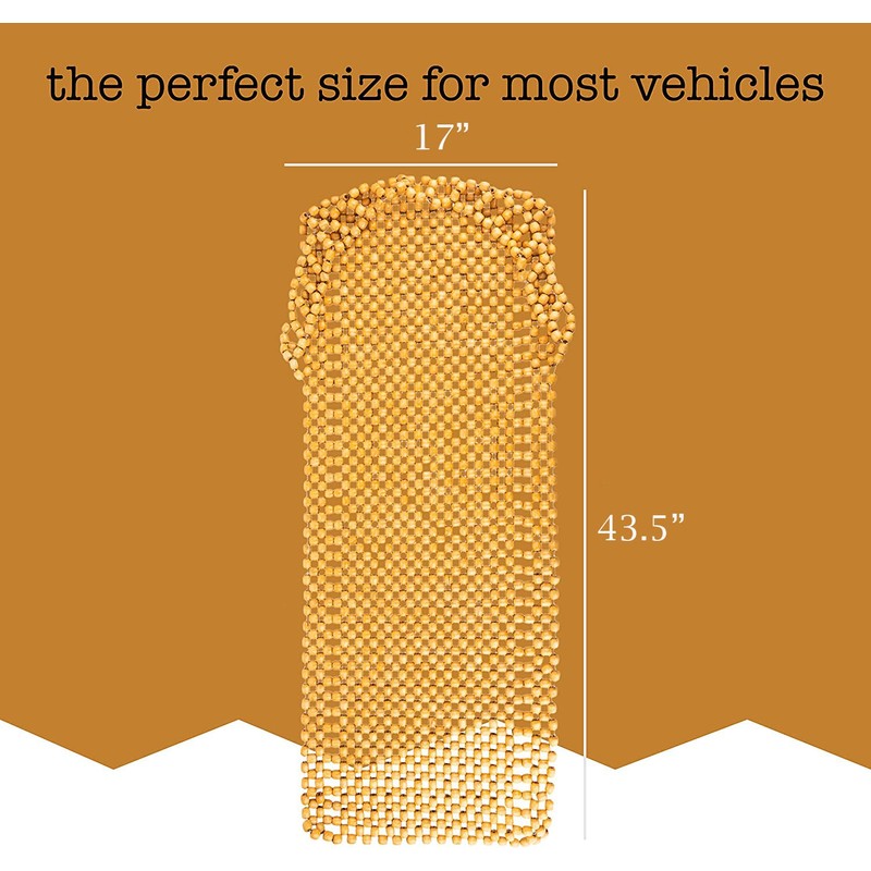 ZONETECH Beaded Car Seat Cover, Cooling Wood Bead Seat Cover,
