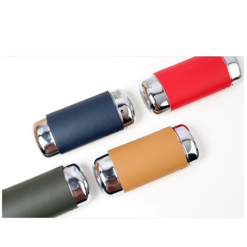 [SELECOCO] メガネケース ハード 縦型 ワンタッチ開閉 アルミ＆レザー調 スリム軽量 頑丈 コンパクト おしゃれ