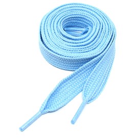 Thick Flat 3/4" Wide Shoelaces Solid Color Strings for All Shoe Types - Sneaker Shoe Laces, Light Blue, One Size
