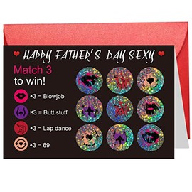 Scratch Off Father’s Day Card for Husband, Funny Father’s Day Card from Wife, Naughty Rude Scratch Happy Father’s Day Card