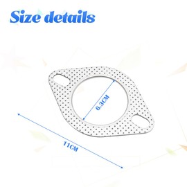 JNNJ Pack of 5 Pipe Exhaust Flange Gasket, Exhaust Pipe Metal Seal, Exhaust Manifold Downpipe Manifold Flange Seal 2 Bolts (63-64 mm)