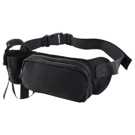 Mecmbj Running Belt with Water Bottle, Adjustable Bottle Holder Belt, Waterproof, Bum Bag Men Women for Running, Riding, Walks, Fitness, Nylon, Black, black, Fashion