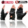 Milwaukee Leather MG7555 Men's Black Leather Gel Padded Fingerless Motorcycle