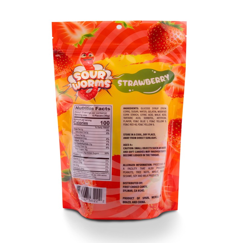 FirstChoiceCandy Sweet & Sour Gummy Worms, Multi Flavors and Solid