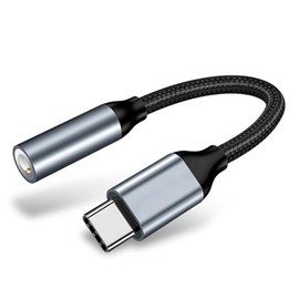 USB Type-C Earphone Jack Conversion, 0.1 inch (3.5 mm) Earphone Conversion Adapter, Connector, USBC, Type C, DAC, Hifi Sound Quality, AUX Calls, Music, Listening, Supports 24 bit/48 KHz, Silver