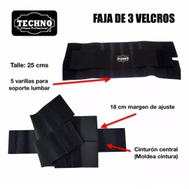 Techno Faja De Tres Velcros + Grilletes Para Tobillos Gym Pack