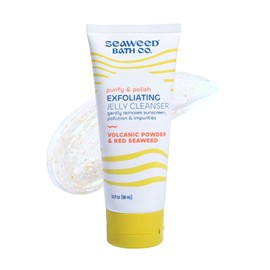 Seaweed Bath Company Exfoliating Jelly Face Cleanser - Gentle Daily Face Cleansing Scrub to Cleanse and Remove Skin Natural Facial with Seaweed and Volcanic Powder 3 oz / 해조류 목욕 회사 각질 제거 젤리 페이스 클렌저 - 피부 클렌징 및 제거를 위한 부드러운 데일리 세안 스크럽 해조류와 화산 분말이 함유된 천연 페이셜 3온스