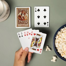 Lantern Press Beagle Bagels, Retro Ad (52 Playing Cards, Poker Size Card Deck with Jokers)