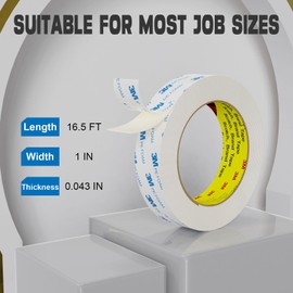 tapify Double Sided Tape Heavy Duty 1IN x 16.5FT,Mounting Tape Heavy Duty for Walls,Strong Double Sided Tape Heavy Duty for Car, LED Strip Light Office Decor