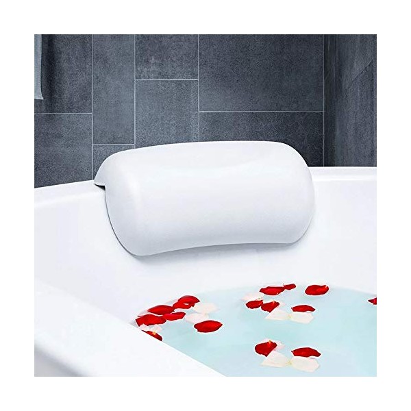 SPA Bath Pillow Non-slip Bathtub Headrest Soft Waterproof Bath Pillows with Suction Cups Easy To Clean Bathroom Accessories (1pc)