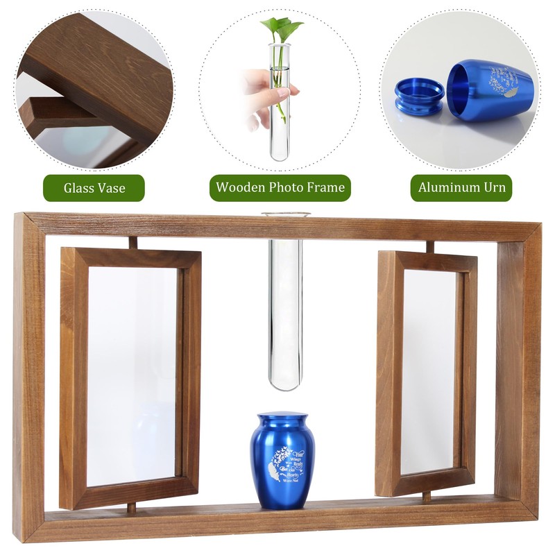 Contid Small Urn for Human Ashes and Memorial Picture Frame