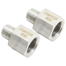 VIKKSAER 1/2 Inch Male NPT X 3/8 Inch Female NPT Reducing Pipe Adapter Fitting, Stainless Steel Forging Hex Bushing (3/8" FNPT x 1/4" MNPT)
