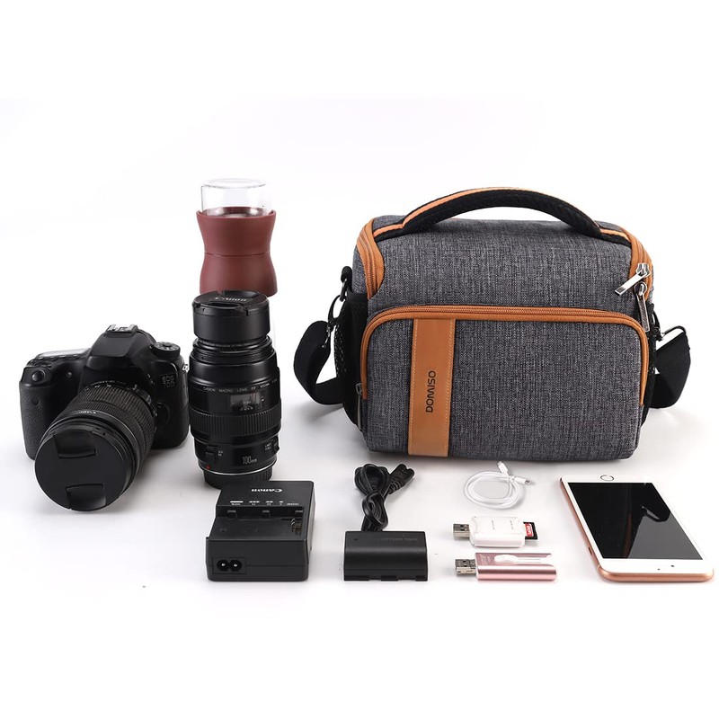 DOMISO SLR DSLR Kameratasche Wasserdicht Fototasche, Grau