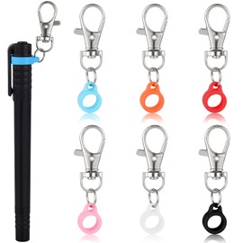 Wanmu Colorful Pen Holder 6Pcs Silicone Pen Clips with Lobster Clasp Pen Holder for Lanyard Nurse Supplies Pen Converter, Retractable Pen Holders for Nurses, Badge Reel Accessories