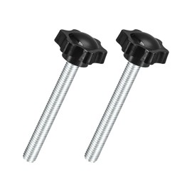 QUARKZMAN Pack of 2 M10 x 80 mm Star Handles, Plastic Hex Clamping Knob, Screwdriver, Hand Locking Replacement Knob for Parasol Stand, Replacement Knob