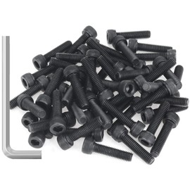 55 Pieces M5 x 20mm Socket Head Cap Screws, Thread Pitch 0.8mm, Sutemribor M5 Black Screws, 12.9 Grade Alloy Steel, Black Oxide Finish, Fully Threaded
