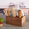 SANOSY Acacia Wood Utensil Holder, Paper Plate Dispenser Organizer for