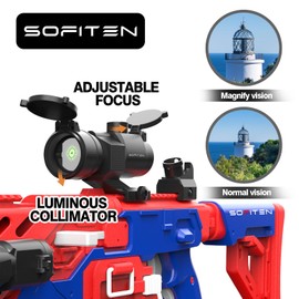 SOFITEN Automatic Sniper Rifle Electric High-Speed Toy Foam Blaster Gun with Tactical Vest American Toy Games Xmas Gifts for Boys Age 8+ (2 Clips & 150 Soft Darts)