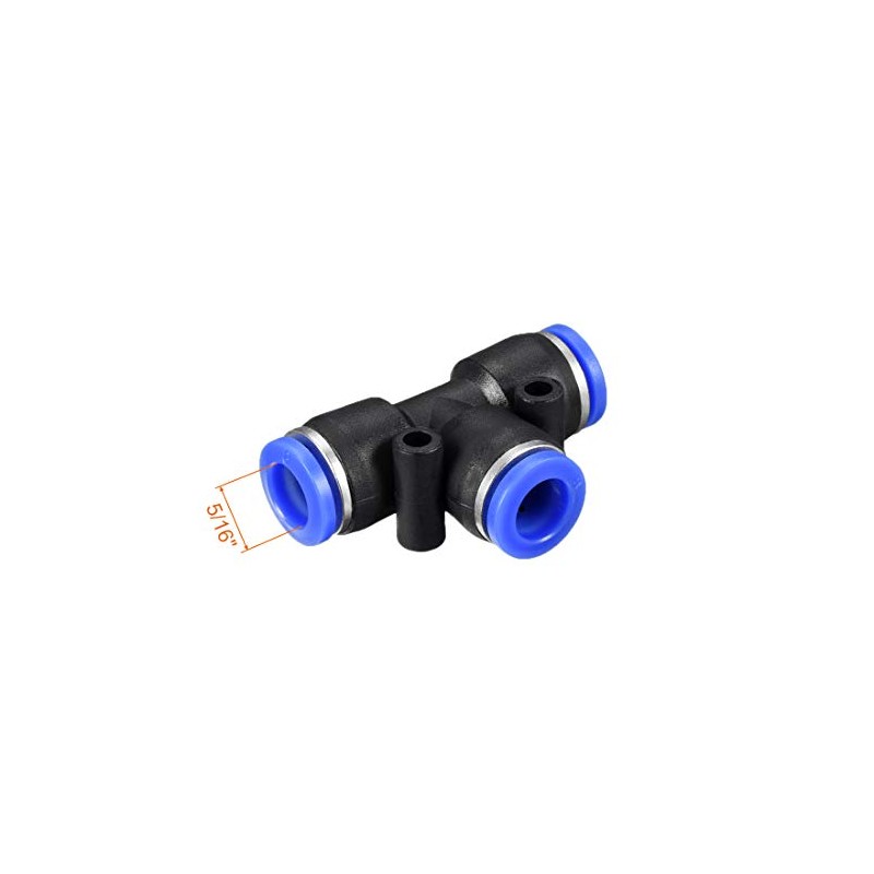 sourcing map Plastic Tee Push to Connect Tube Fittings 8mm