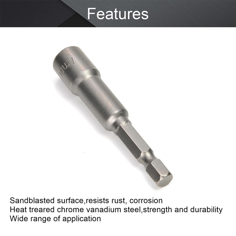 Utoolmart 1/4" Quick-Change Hex Shank 7mm Nut Setter Driver Drill