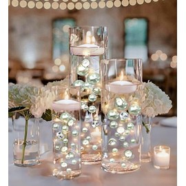 100 Floating White Pearls and Sparkling Gems - Fills 2 Gallons of The Transparent Water Gels for The Floating Effect- with Exclusive Measured Prep Bags for Best Results!