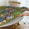 WOAIDY Elastic Round Fitted Tablecloth, Fit Mexican Talavera Design, Stretchable