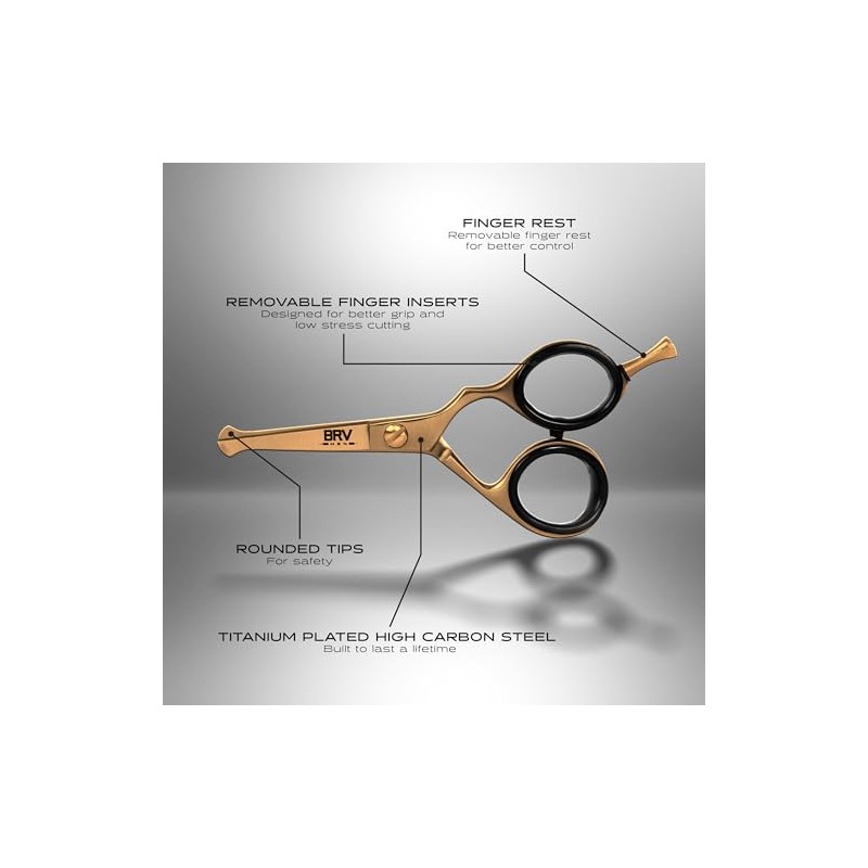 BRV MEN 4.25" Small Finish Rounded Tip Scissors for Men