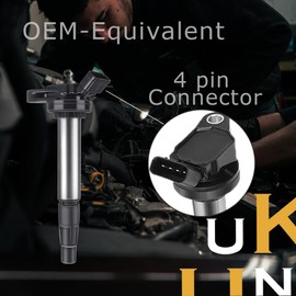 4 PCS UF596 Ignition Coil Compatible with Toyota Corolla 2009-2019/Prius 2010-2017/Lexus CT200h 2011-2017/Matrix 2009-2014/Scion &Pontiac Vibe, Replaces UF619 90919-02258 C1714