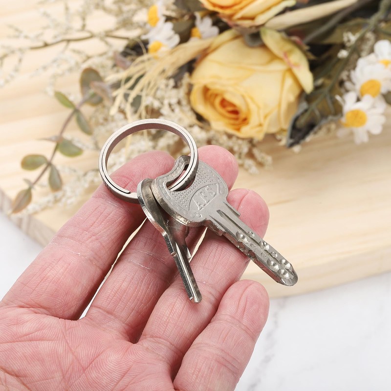 sourcing map Titanium Keychain Rings, 5 Pcs 1.1-inch Split Side