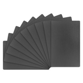 M METERXITY 10-Pack Metal Business Card Blanks, 80x50x0.5mm Aluminum Plate Laser Engraving Printing Metal Plate for DIY/Decorative/Home/Nameplate/Custom Blanks Card [Matte Black]