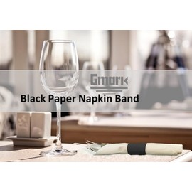 Gmark Paper Napkin Band Box of 2500 (Black), Paper Napkin Rings self Adhesive GM1049