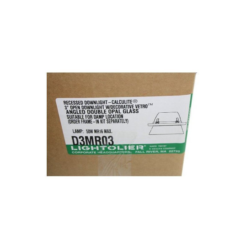 Lightolier D3Mr03 3" Open Downlight With Angled Double Opal Glass