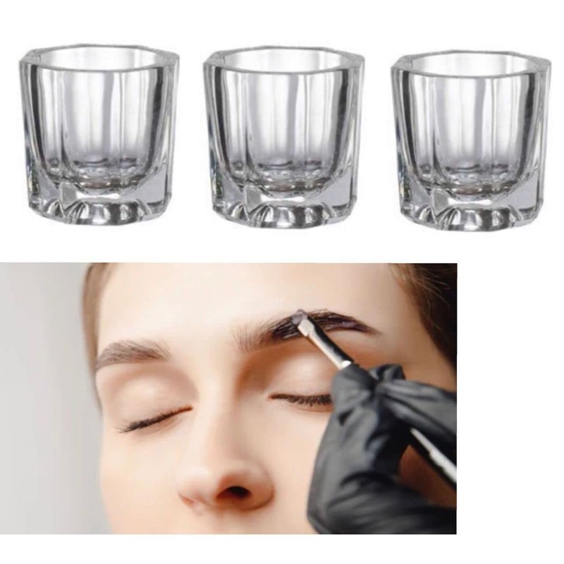 3pcs Eyelash Eyebrow Tint Mixing Dappen Dish Acrylic + 1