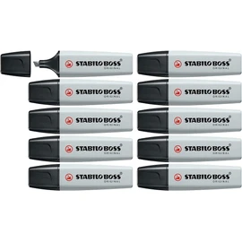 STABILO Boss Original Highlighters Pastel Bevelled Tip 2-5 mm Pack of 10 Grey Powderaa