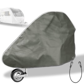 Deichselabdeckung Wohnwagen Groß 130x75cm Deichselhaube mit Elastischer Kordelhaken Universal Wasserdicht Abdeckung Anhängerdeichsel XXXL Deichselschutzhülle Grau für Wohnwagen PKW